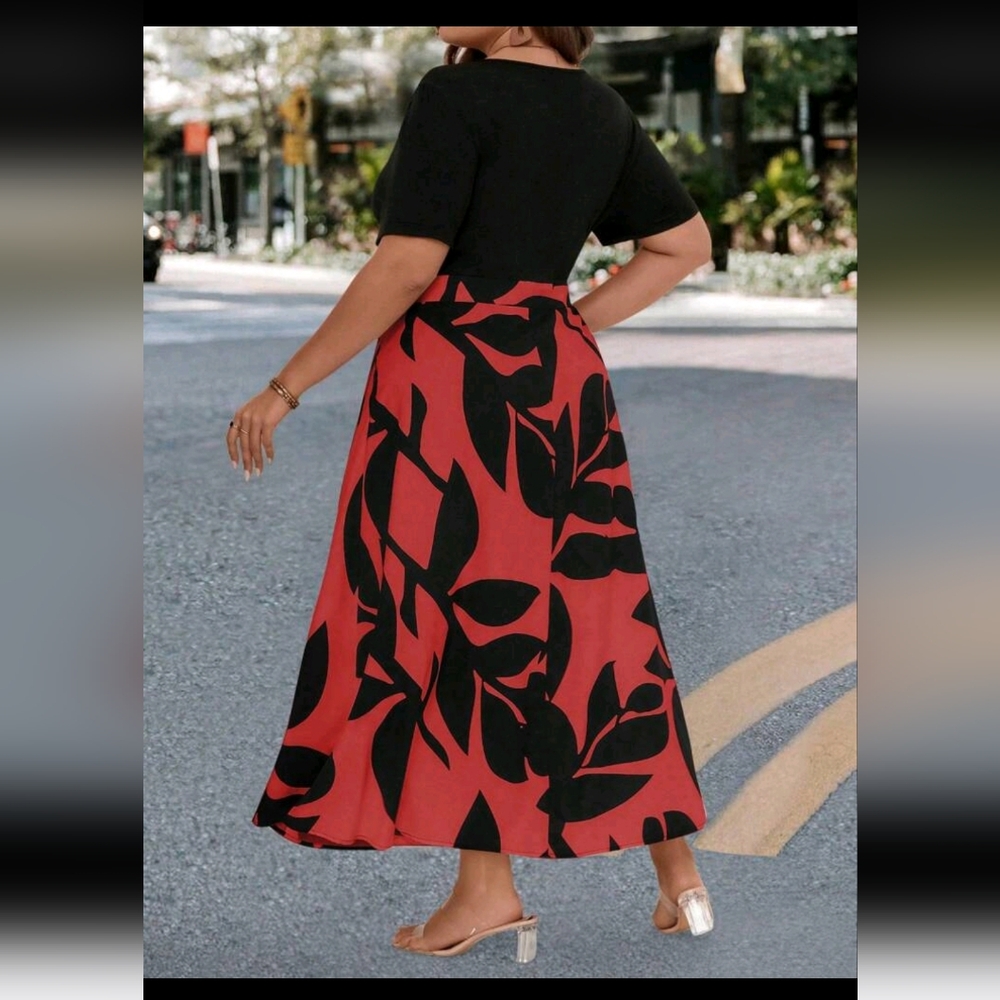 SHEIN Red and Black Maxi Dress - Picture 2 of 6